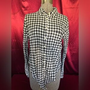 J. Crew Black and White Checkered Shirt